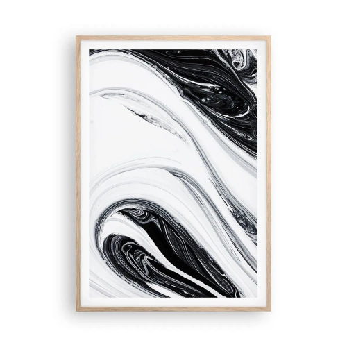 Plakat i ramme af lyst egetræ - Kombination af modsætninger - 70x100 cm