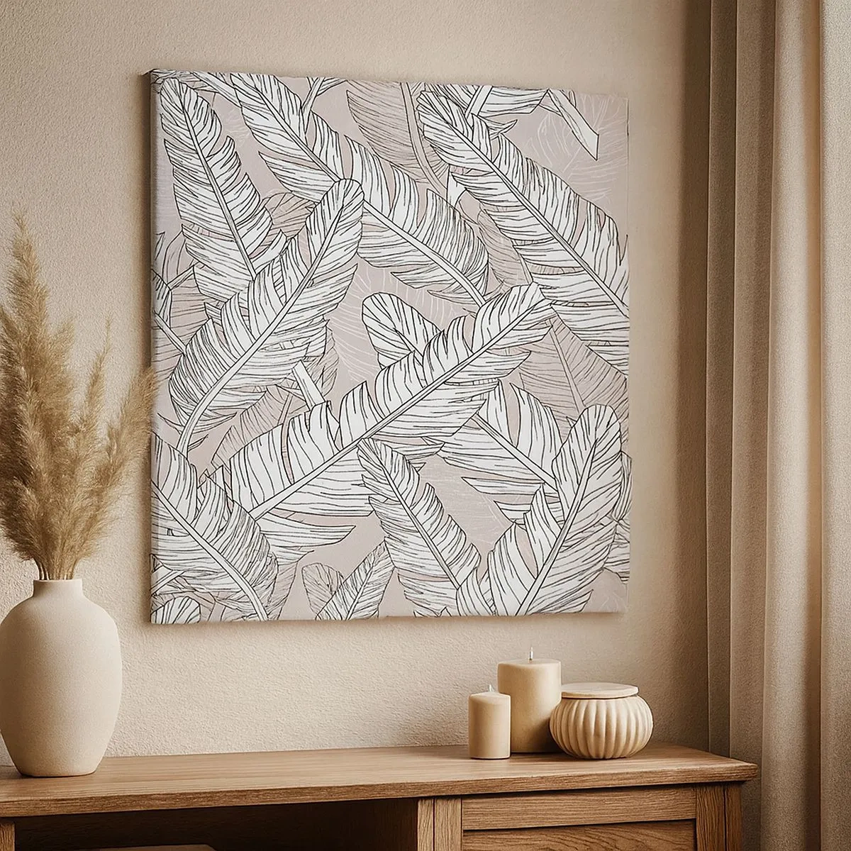 Lærredstryk - Billede på lærred - Fjerlig uro - 30x30 cm