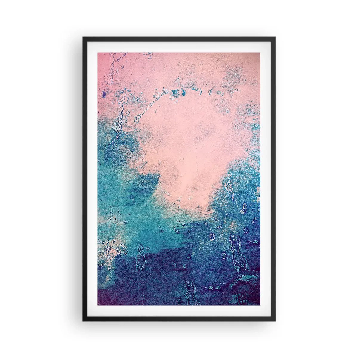 Plakat i sort ramme - Blå omfavnelse - 61x91 cm