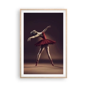 Plakat i ramme af lyst egetræ - Prima ballerina - 61x91 cm
