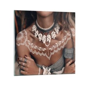 Billede på glas - Talismaner, ritualer om kvindelighed - 40x40 cm