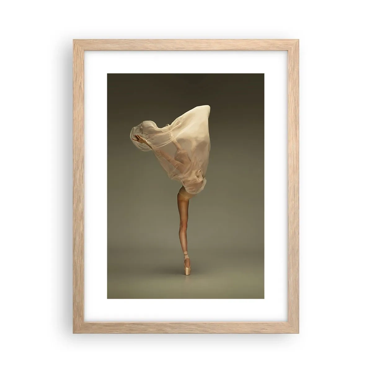 Plakat i ramme af lyst egetræ - Den er ved at flyve - 30x40 cm