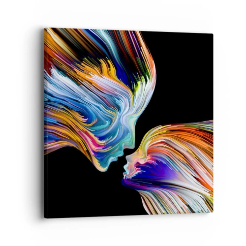 Lærredstryk - Billede på lærred - Fusion af energi og lys - 40x40 cm