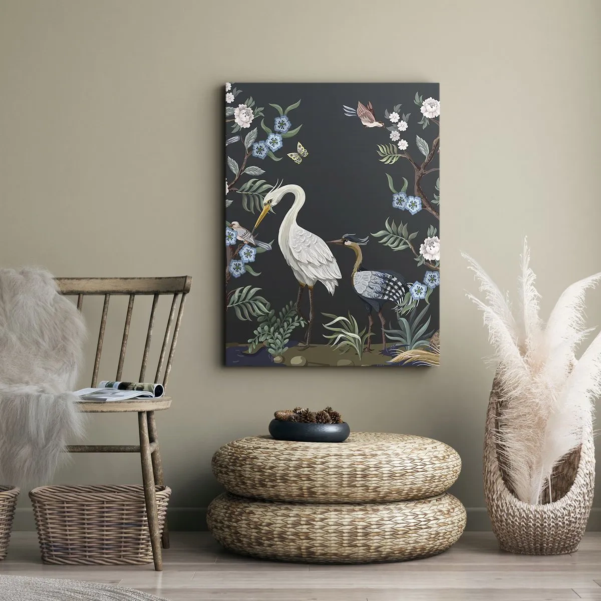 Lærredstryk - Billede på lærred - Fugleparade - 70x100 cm