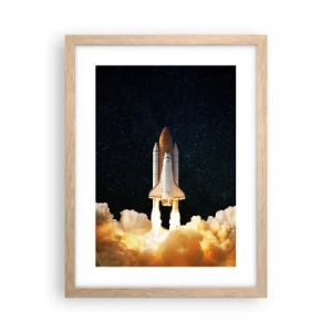 Plakat i ramme af lyst egetræ - Ad astra! - 30x40 cm