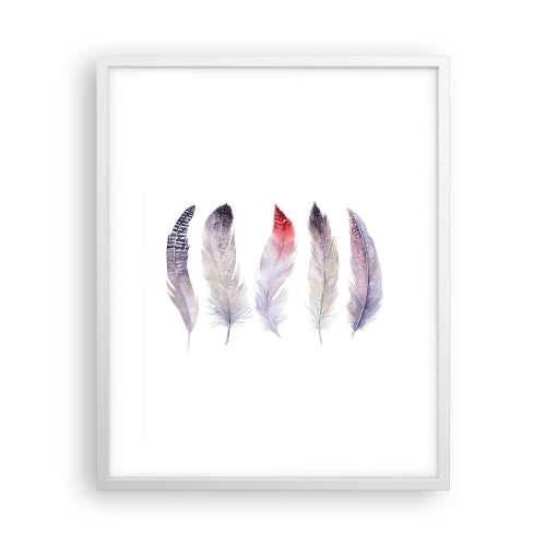 Plakat i hvid ramme - Delikat som en flerfarvet tåge - 40x50 cm