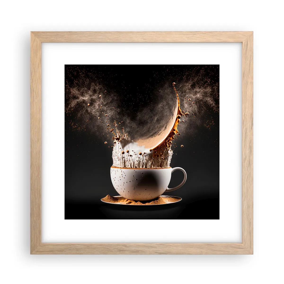 Plakat i ramme af lyst egetræ - En eksplosion af smag - 30x30 cm