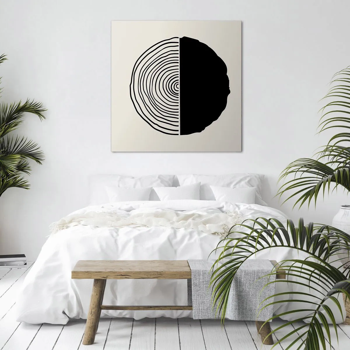 Lærredstryk - Billede på lærred - Halvt og halvt - 60x60 cm