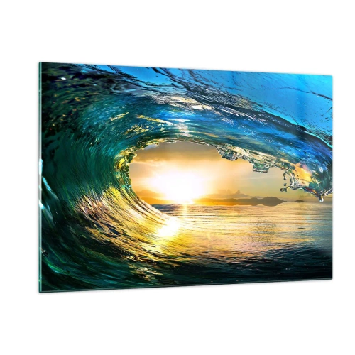 Billede på glas - I smaragdgylden krystal - 120x80 cm