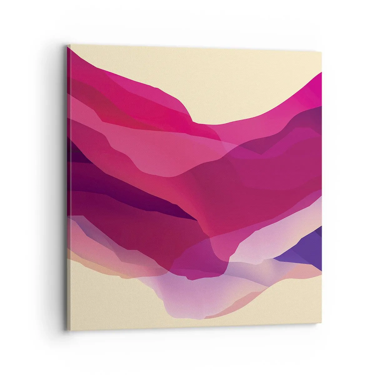 Lærredstryk - Billede på lærred - Bølger i lilla - 70x70 cm