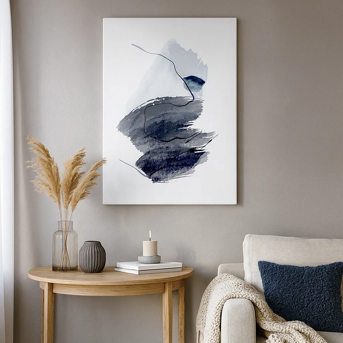 Lærredstryk - Billede på lærred - Intensitet og bevægelse - 50x70 cm