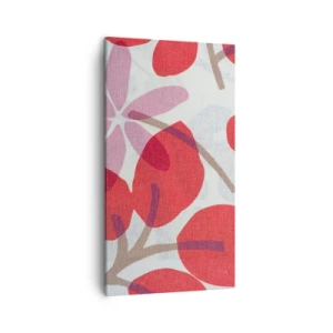 Lærredstryk - Billede på lærred - Blomsterkomposition i pink - 45x80 cm