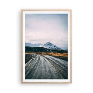 Plakat i ramme af lyst egetræ - I en islandsk atmosfære - 61x91 cm