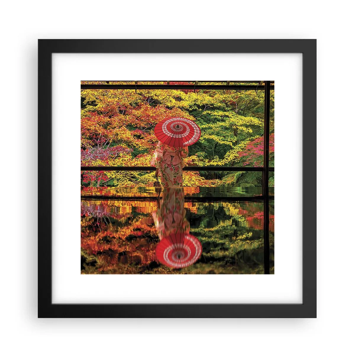 Plakat i sort ramme - I naturens tempel - 30x30 cm