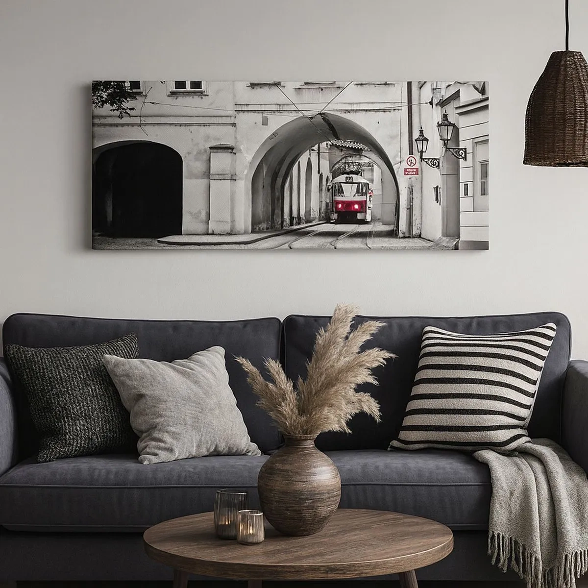 Lærredstryk - Billede på lærred - Gennem byens labyrint - 100x40 cm