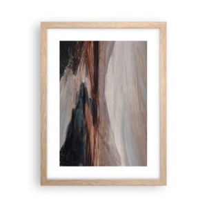 Plakat i ramme af lyst egetræ -  Fredfyldt dal - 30x40 cm