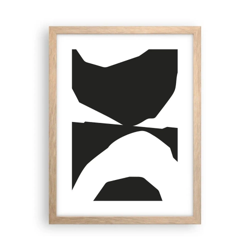 Plakat i ramme af lyst egetræ - Positiv-negativ - 30x40 cm
