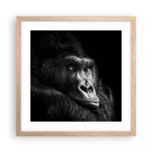 Plakat i ramme af lyst egetræ - Og hvad kigger du på? - 40x40 cm