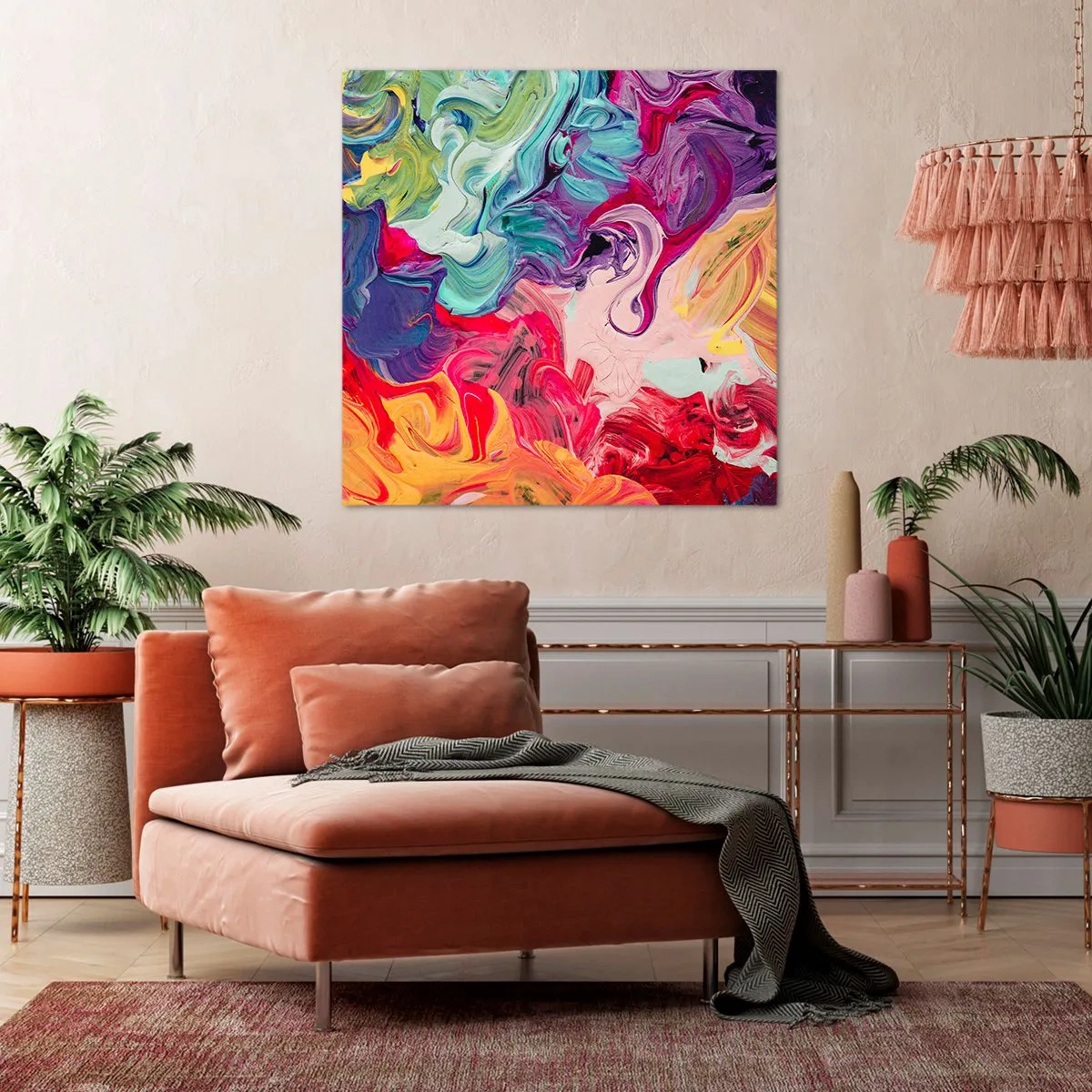 Lærredstryk - Billede på lærred - Farvernes fødsel - 60x60 cm