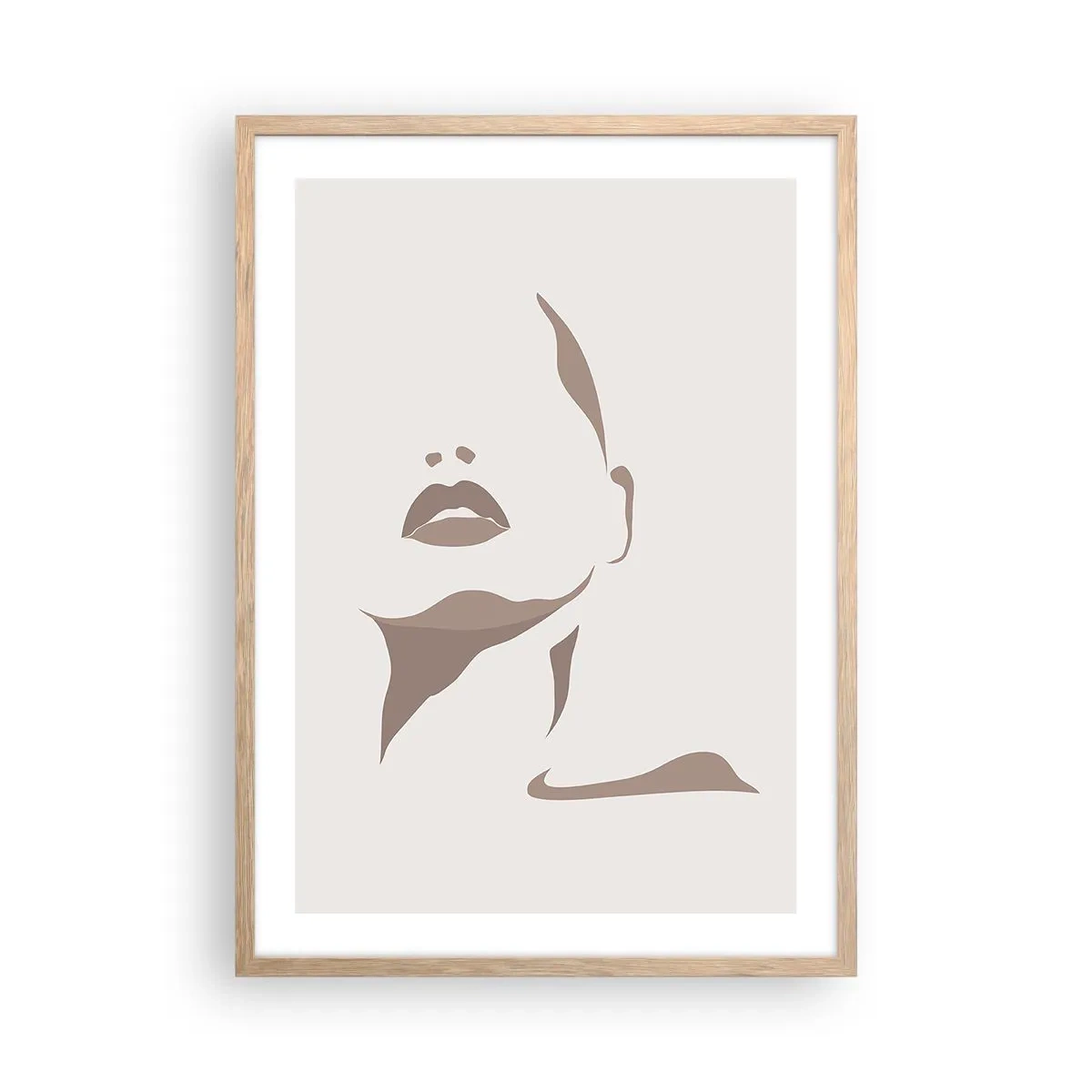Plakat i ramme af lyst egetræ - Skabt af lys og skygge - 50x70 cm