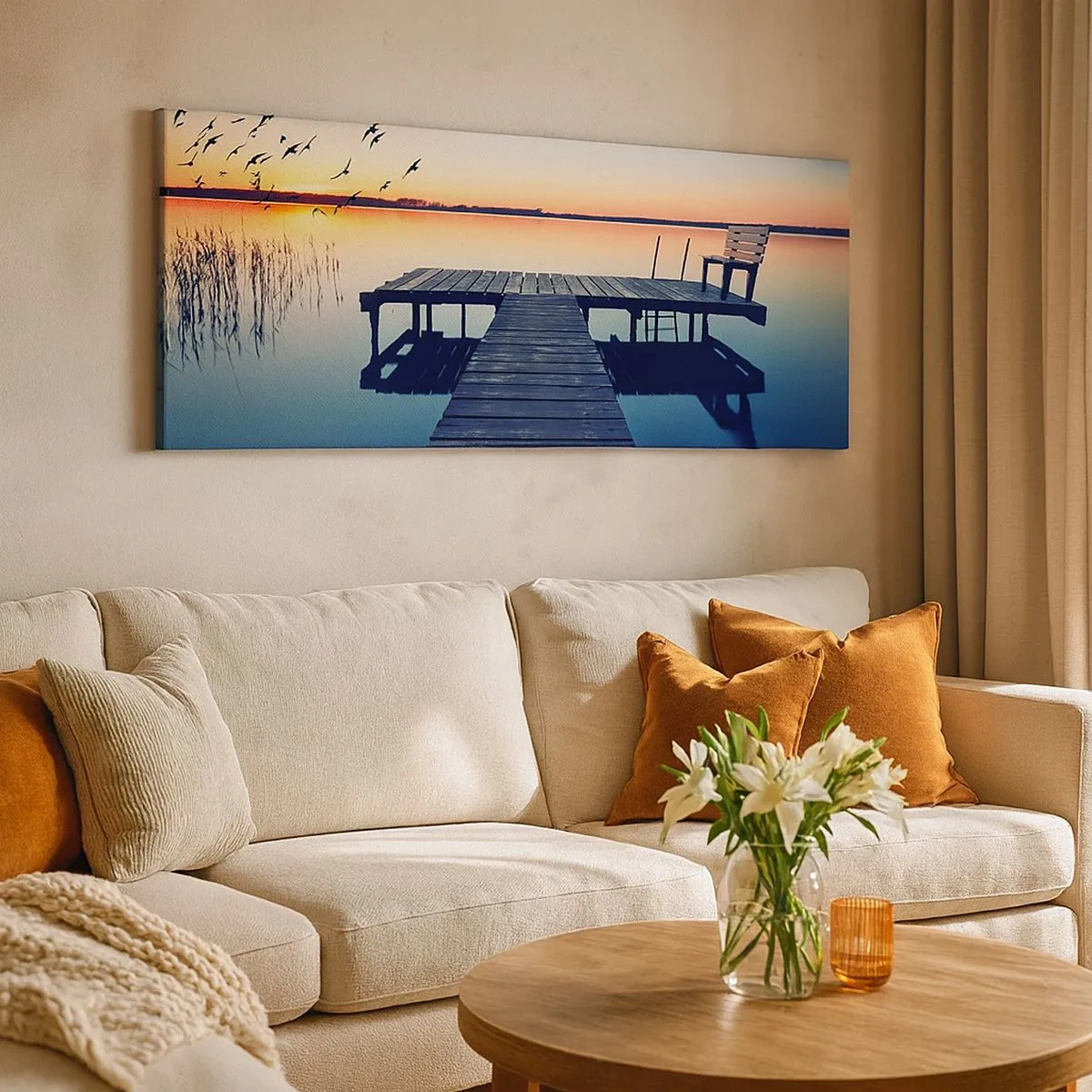 Lærredstryk - Billede på lærred - Det var en god dag - 100x40 cm