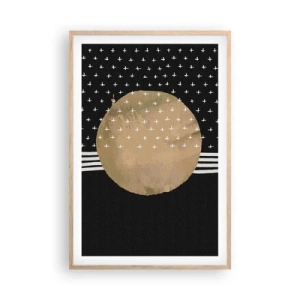 Plakat i ramme af lyst egetræ - Komposition: galaksens flag - 61x91 cm