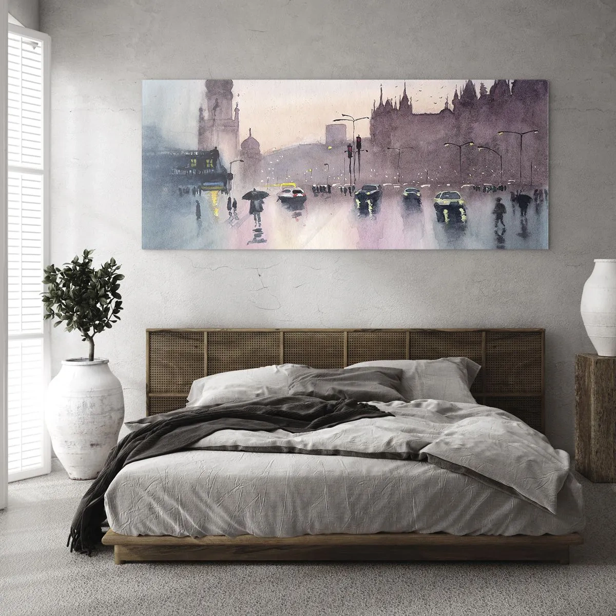 Billede på glas - I en regnfuld tåge - 100x40 cm