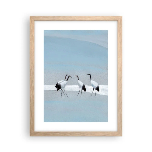 Plakat i ramme af lyst egetræ - Efter en varm dag - 30x40 cm