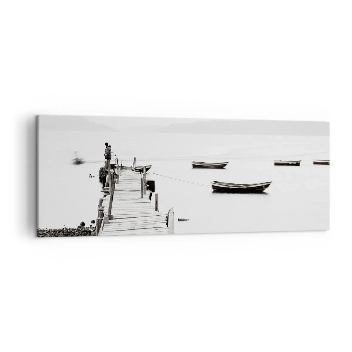 Lærredstryk - Billede på lærred - Over stille og klart vand - 140x50 cm