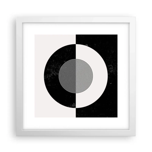 Plakat i hvid ramme - Harmoni i sort og hvidt - 30x30 cm