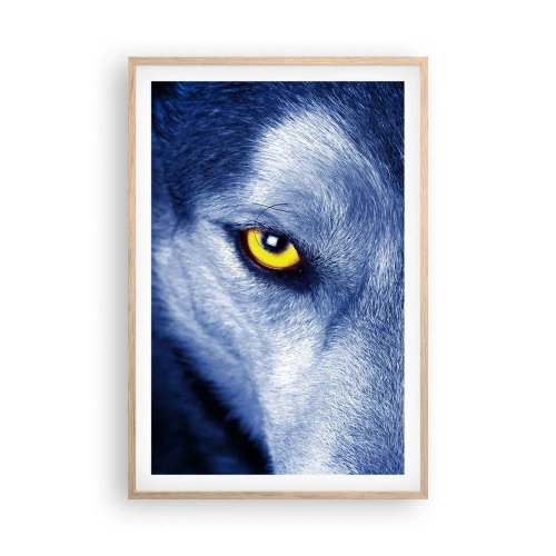 Plakat i ramme af lyst egetræ - Et hypnotiserende udseende - 61x91 cm