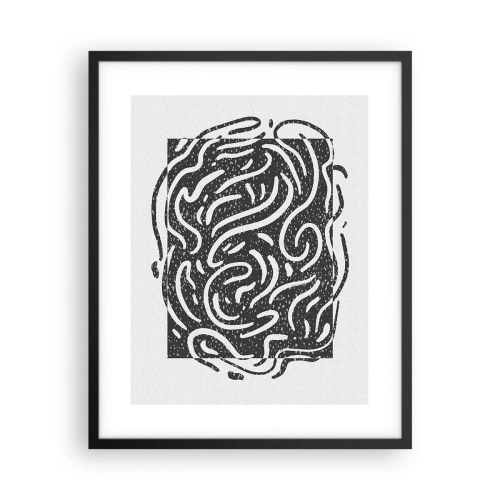 Plakat i sort ramme - Abstraktion: en dans af glæde - 40x50 cm