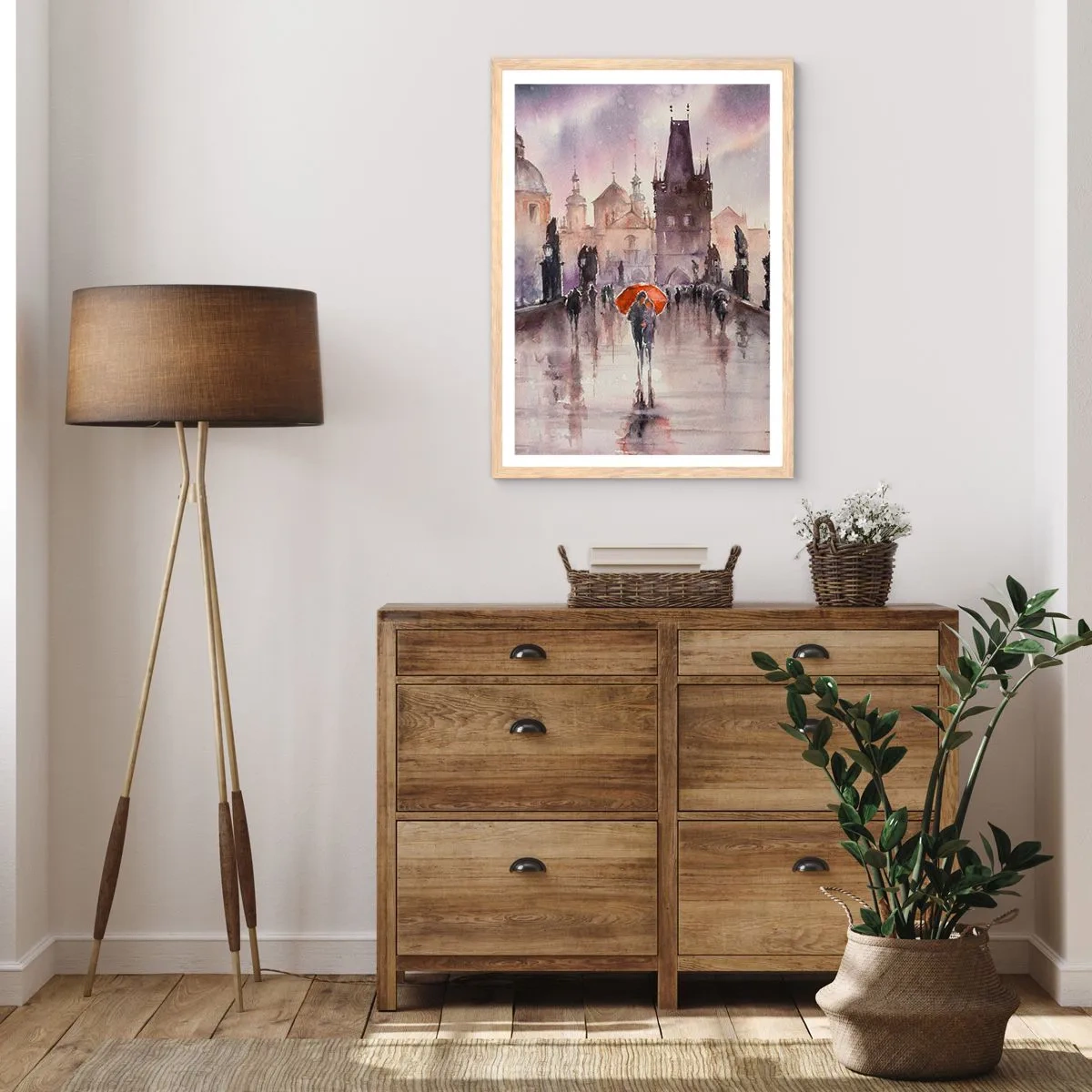 Plakat i ramme af lyst egetræ - Folk forandrer sig ikke - 40x50 cm