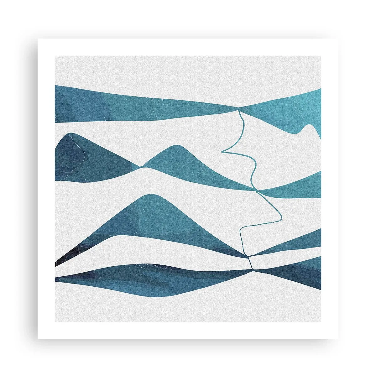 Plakat - Abstraktion: en turkis sammensætning - 60x60 cm
