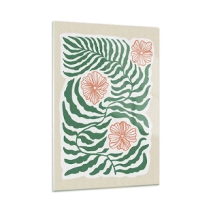 Billede på glas - Blomstrede i grønt - 50x70 cm