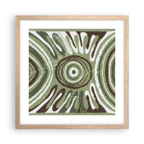 Plakat i ramme af lyst egetræ - Eksplosion af følelser - 40x40 cm