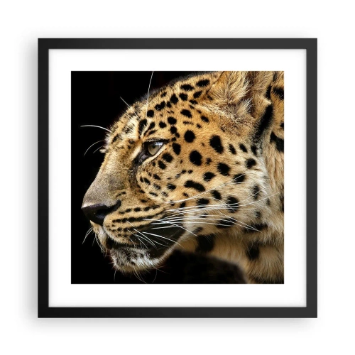 Plakat i sort ramme - Rolig, fokuseret, klar - 40x40 cm