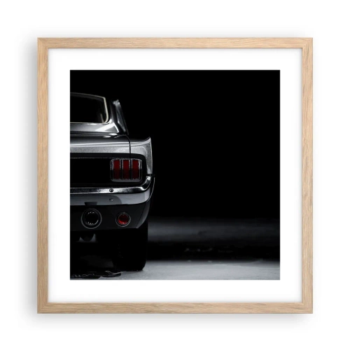 Plakat i ramme af lyst egetræ - Klassisk charme - 40x40 cm