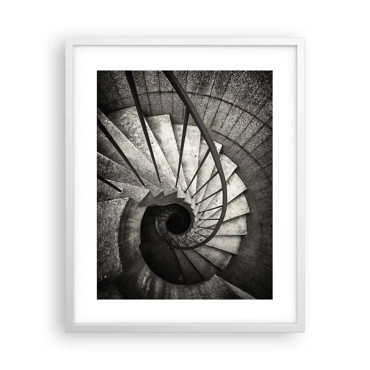 Plakat i hvid ramme - Op ad trapperne, ned ad trapperne - 40x50 cm
