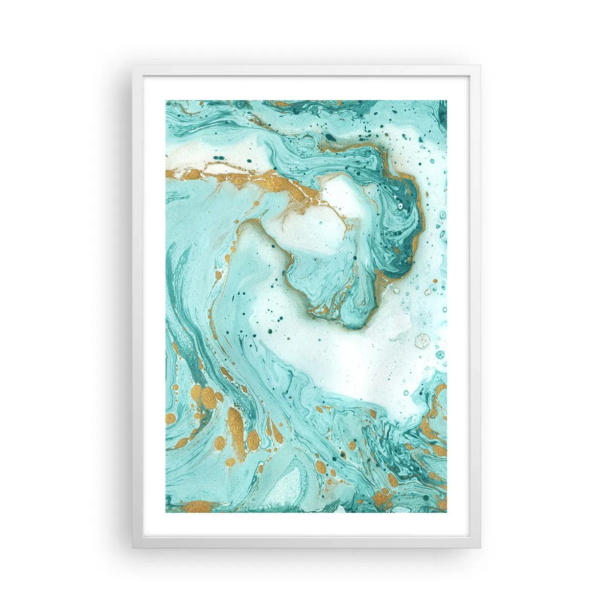 Plakat i hvid ramme - Under den store bølge i Edo-perioden - 50x70 cm