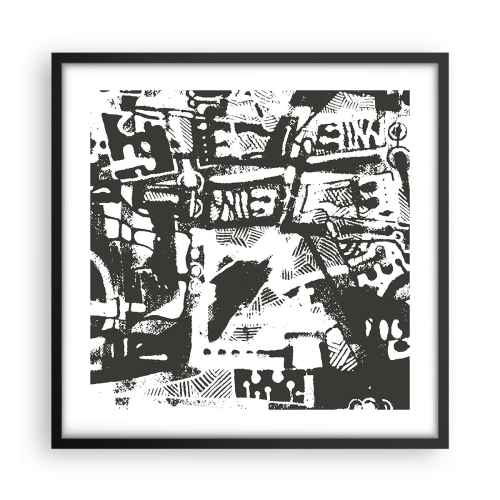 Plakat i sort ramme - Orden eller kaos? - 50x50 cm