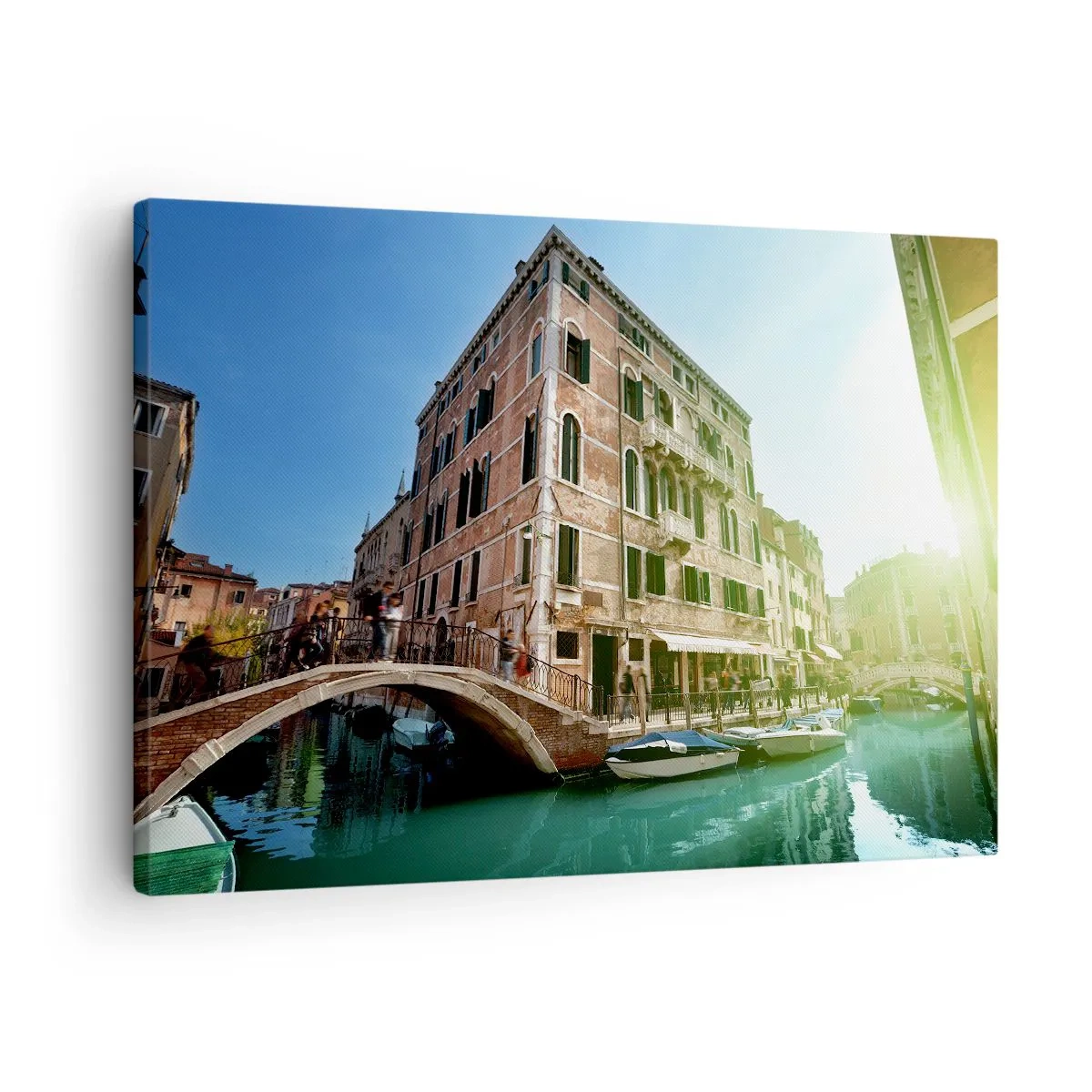 Lærredstryk - Billede på lærred - Venedigbroen og -kanalen med historisk arkitektur - 70x50cm - Venedig - Amore Mio - Moderne vægdekoration til stue og soveværelse ARTTOR