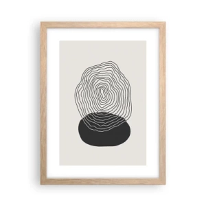 Plakat i ramme af lyst egetræ - Varighed og vibration - 30x40 cm