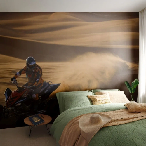 Fototapet Premium Canvas - På bølger af sand - Quad, Automotive, Ørken - 450x315 cm