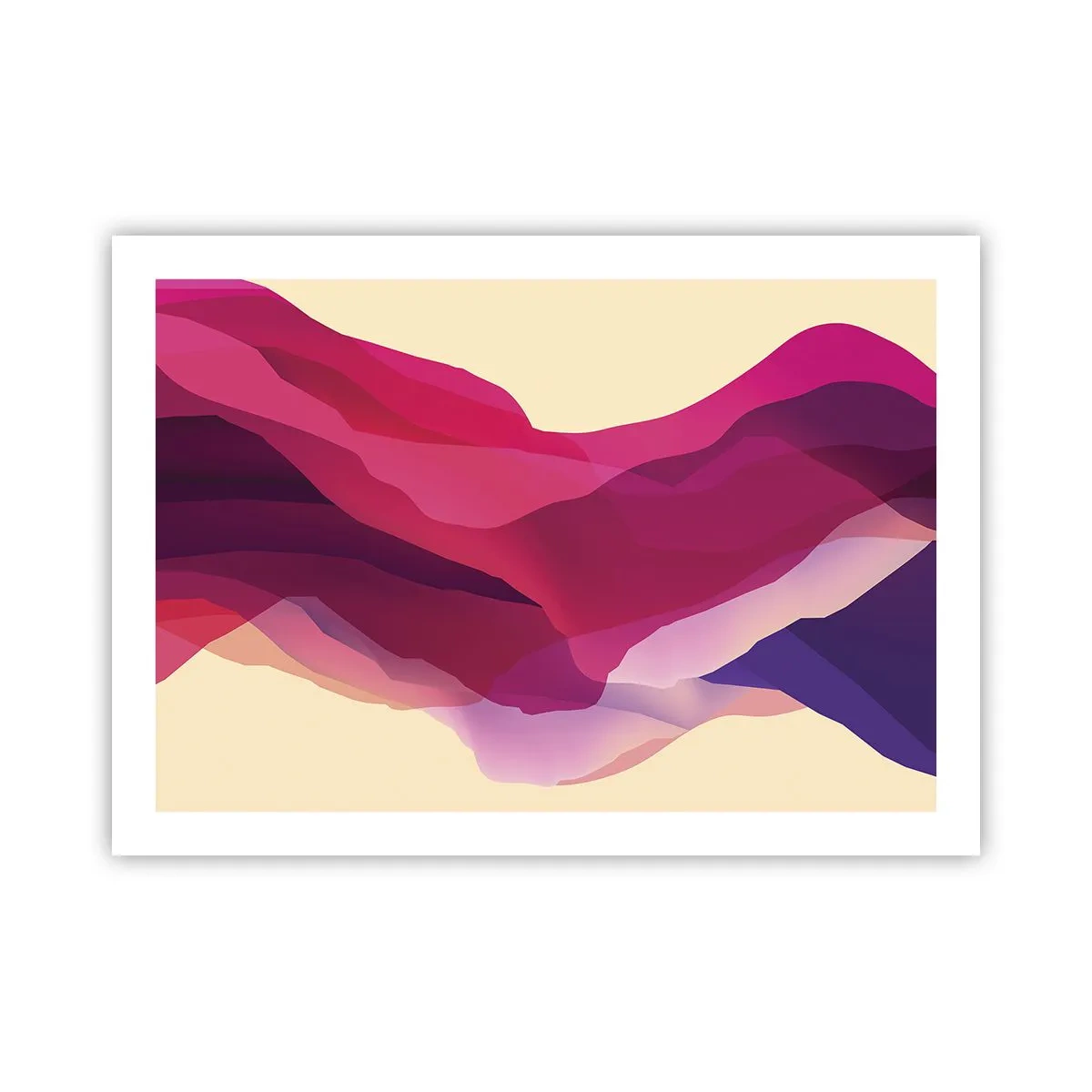 Plakat - Bølger i lilla - 70x50 cm