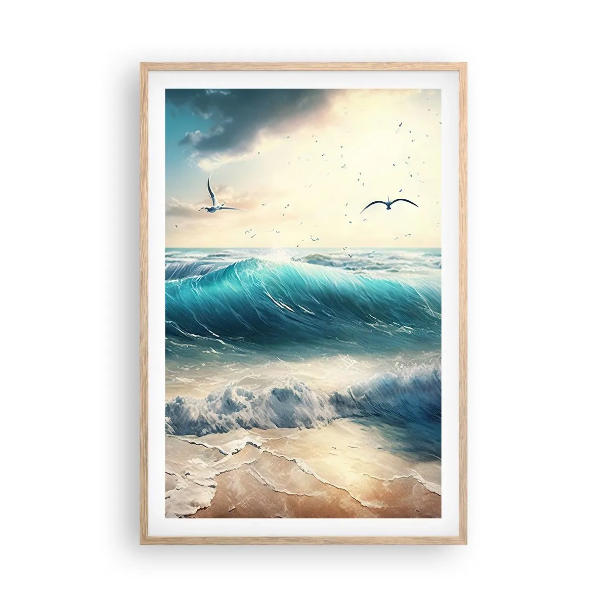 Plakat i ramme af lyst egetræ - Støj kun for dig - 61x91 cm