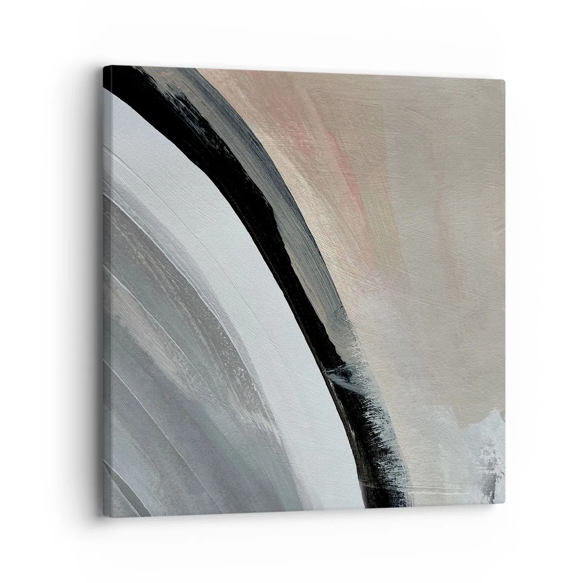 Lærredstryk - Billede på lærred - Komposition: en bue af sort og gråt - 30x30 cm