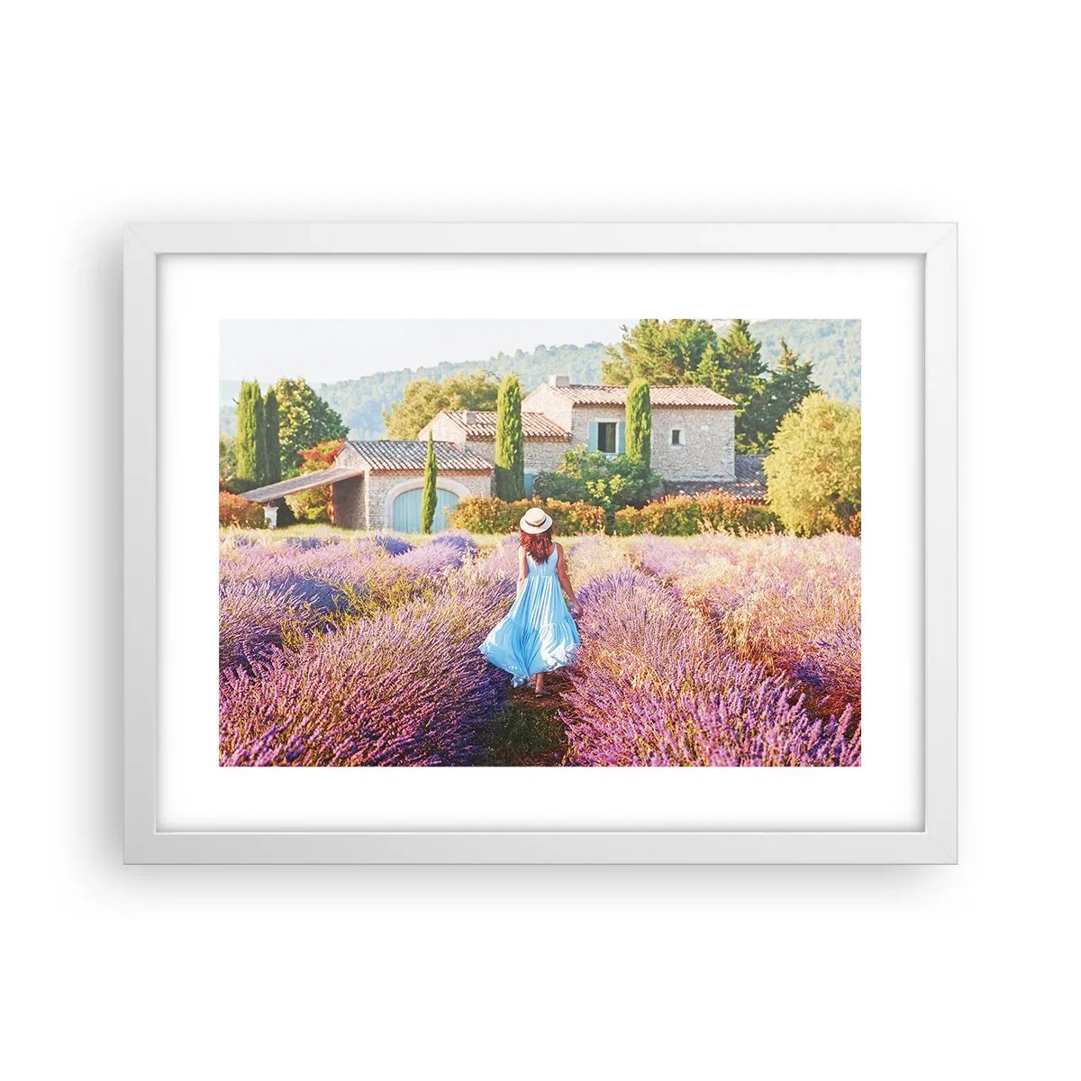Plakat i hvid ramme - Lavendel pige - 40x30 cm