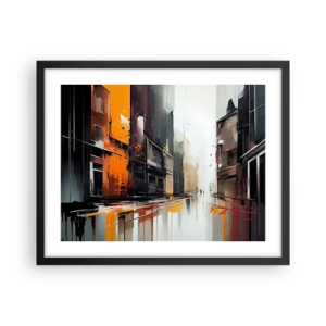 Plakat i sort ramme - Regnfuld dag - 50x40 cm