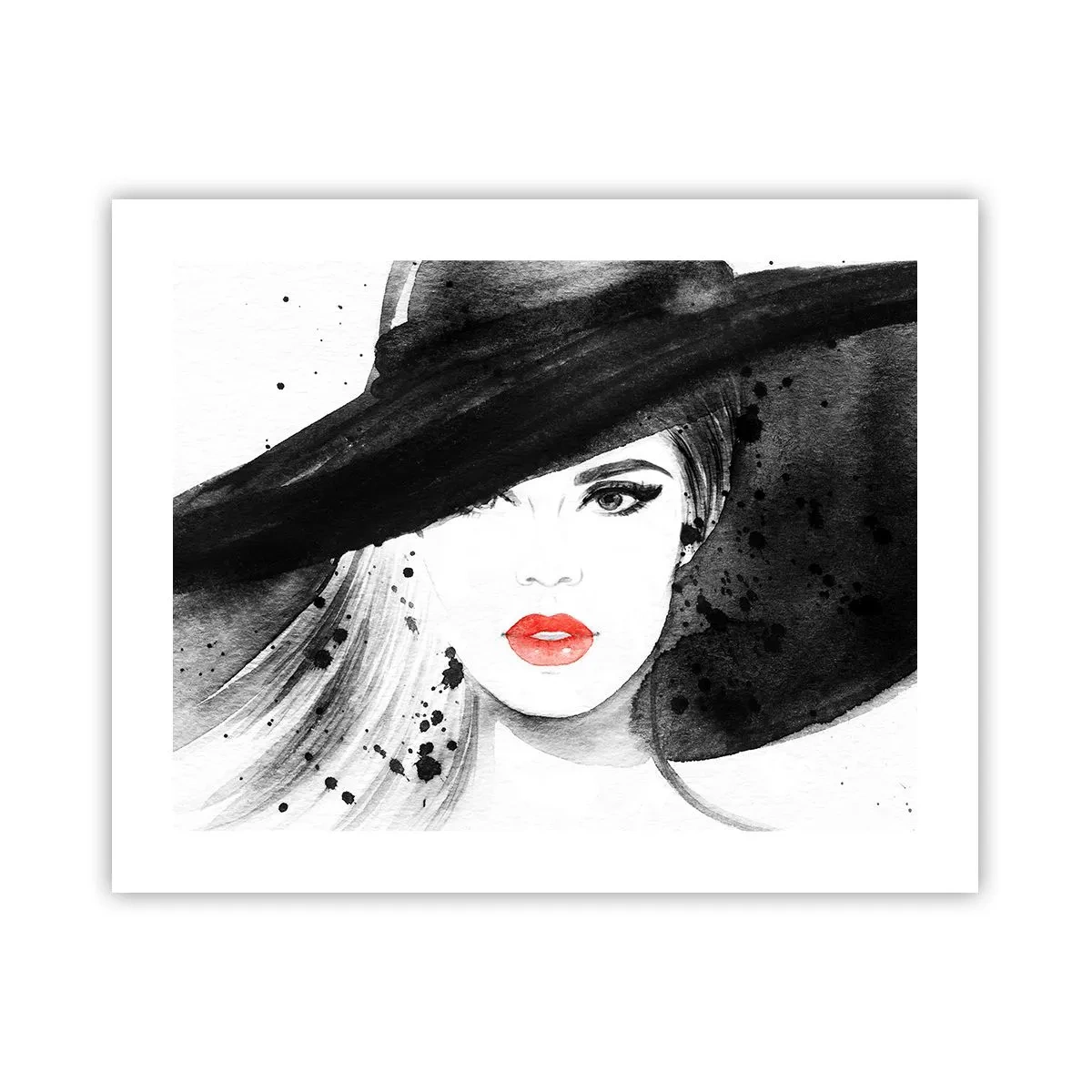Plakat - Dame i sort - 50x40 cm